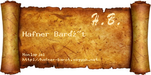 Hafner Barót névjegykártya